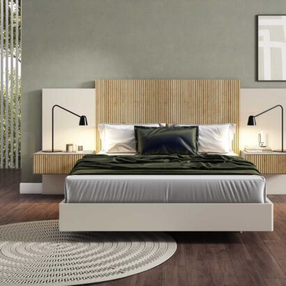 Cabezal cama Blanco y Roble Hera